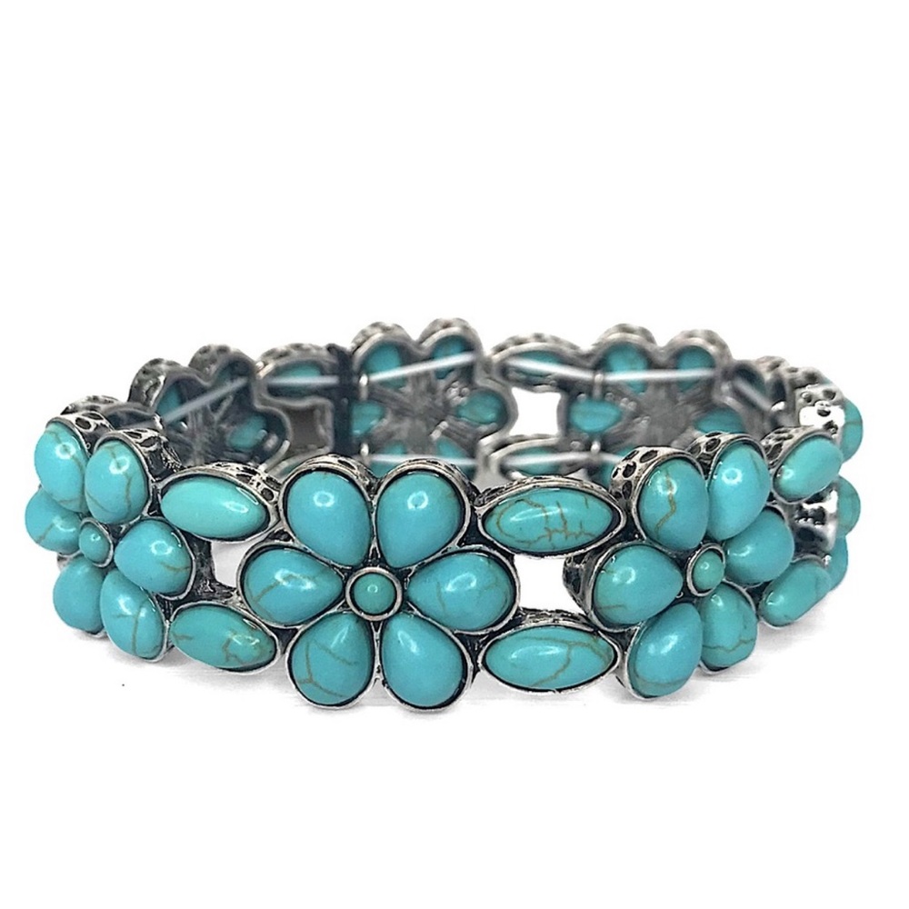 Turquoise Stone Stretch Bracelet